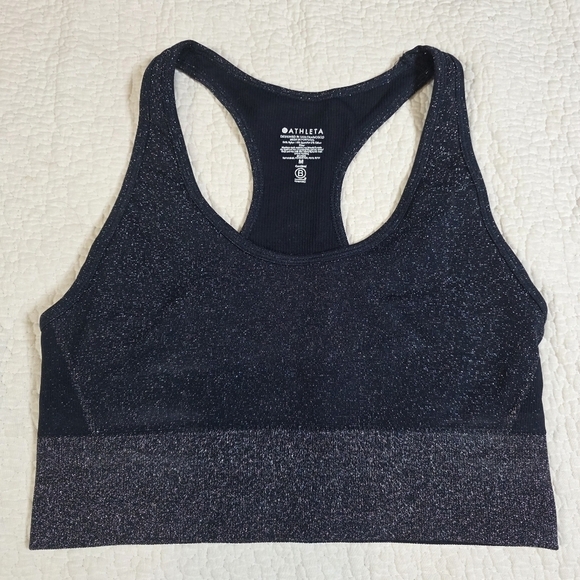 Athleta Twilight Navy Sparkle Leggings Sports Bra Set RARE SOLD OUT Small/Med - Picture 6 of 8